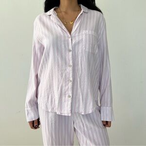 Victoria’s Secret Pink and White Striped Pyjama Set - Medium